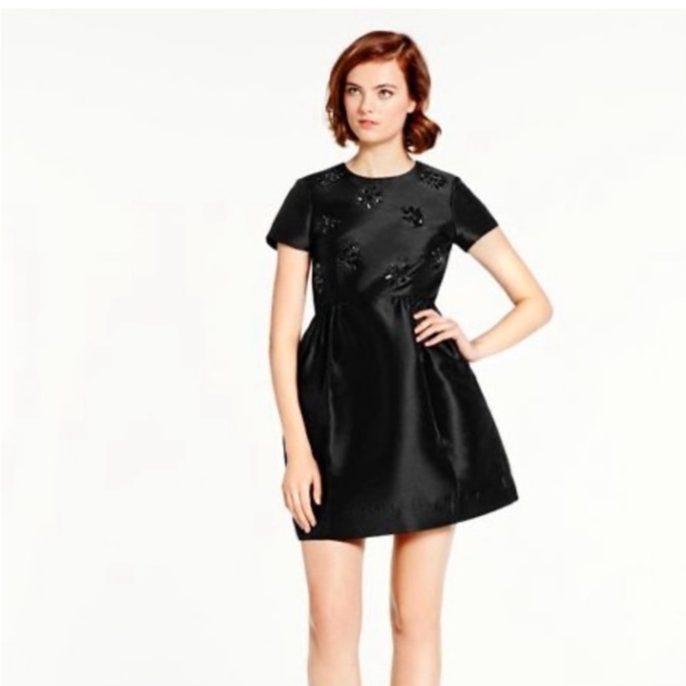 Kate Spade Dress Mini Black Fit Flare Jewel US 0